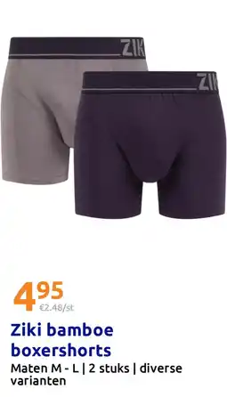 Action Ziki bamboe boxershorts aanbieding