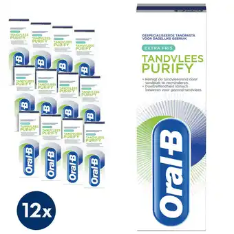 Wehkamp Oral-B Tandvlees Purify Extra Fris tandpasta - 12 x 75  ml aanbieding