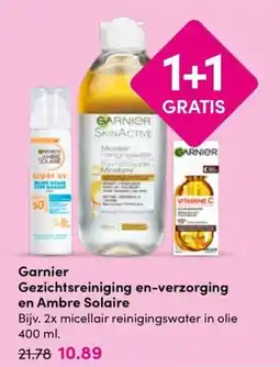 Drogisterij Visser Garnier Gezichtsreiniging en-verzorging en Ambre Solaire aanbieding
