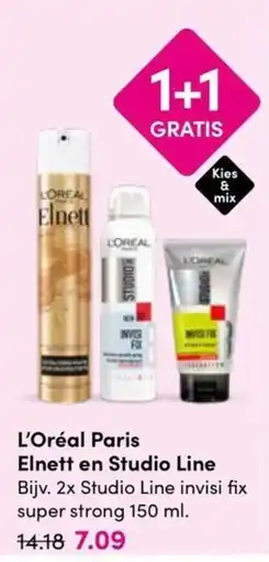 Drogisterij Visser L'Oréal Paris Elnett en Studio Line aanbieding