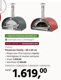 HANOS Clementi Pizzaoven Family - 80 x 60 cm aanbieding