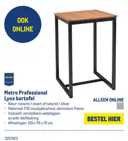Makro Metro Professional Lynx bartafel aanbieding