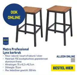 Makro Metro Professional Lynx barkruk aanbieding