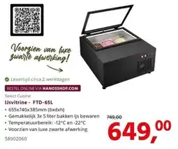 HANOS Select Cuisine IJsvitrine - FTD-65L aanbieding