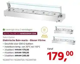 HANOS Select Cuisine Elektrische Bain-marie - Glazen Vitrine aanbieding