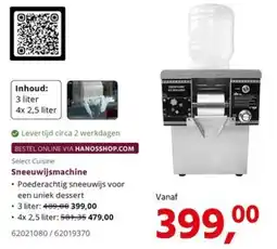 HANOS Select Cuisine Sneeewijsmachine aanbieding