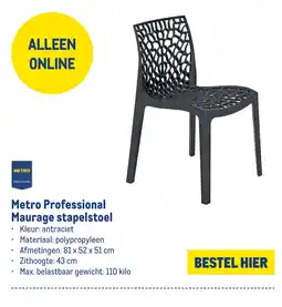 Makro Metro Professional Maurage stapelstoel aanbieding