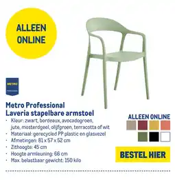 Makro Metro Professional Laveria stapelbare armstoel aanbieding