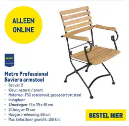 Makro Metro Professional Baviera armstoel aanbieding
