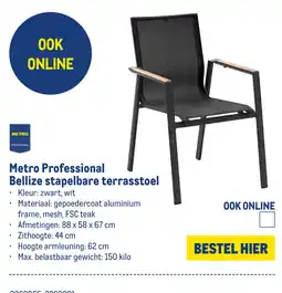 Makro Metro Professional Bellize stapelbare terrasstoel aanbieding