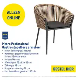 Makro Metro Professional Gastro stapelbare armstoel aanbieding