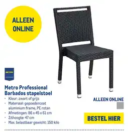 Makro Metro Professional Barbados stapelstoel aanbieding