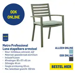 Makro Metro Professional Luna stapelbare armstoel aanbieding