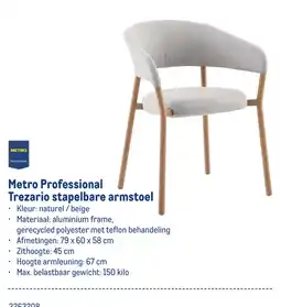 Makro Metro Professional Trezario stapelbare armstoel aanbieding