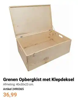 Lobbes Grenen Opbergkist met Klepdeksel aanbieding