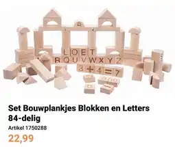 Lobbes Set Bouwplankjes Blokken en Letters aanbieding