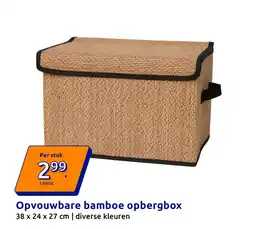 Action Opvouwbare bamboe opbergbox aanbieding