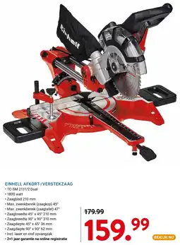 Kluswijs einhell afkort-/verstekzaag aanbieding
