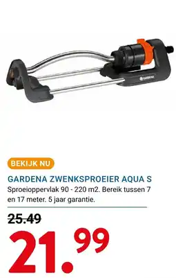Kluswijs gardena zwenksproeier aqua s aanbieding