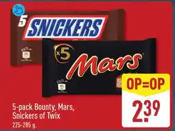 ALDI 5-pack bounty, mars, snickers of twix aanbieding