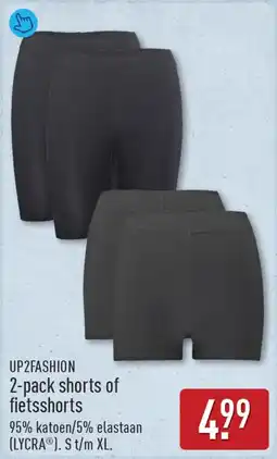ALDI Upzfashion 2-pack shorts of fietsshorts aanbieding