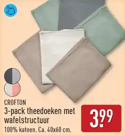ALDI Cropton 3-pack theedoeken met wafelstructuur aanbieding