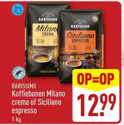 ALDI Barissimo koffiebonen milano crema of siciliano espresso aanbieding