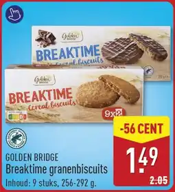 ALDI Golden bridge breaktime granenbiscuits aanbieding