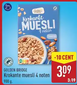 ALDI Golden bridge krokante muesli 4 noten aanbieding