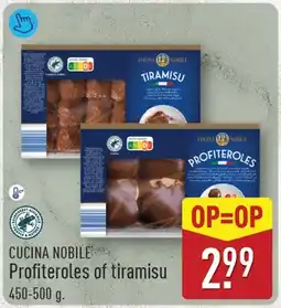 ALDI Cucina nobile profiteroles of tiramisu aanbieding