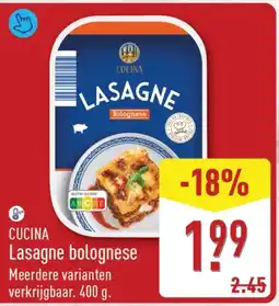 ALDI Cucina lasagne bolognese aanbieding