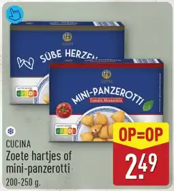 ALDI Cuccina zoete hartjes of mini panzerotti aanbieding
