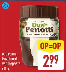 ALDI Duo penotti hazelnoot vanillepasta aanbieding