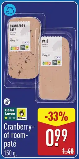 ALDI Cranberry of room paté aanbieding