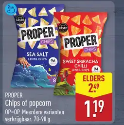 ALDI Proper chips of popcorn aanbieding
