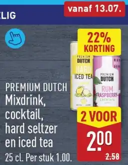 ALDI Premium dutch mixdrink, cocktail, hard seltzer en iced tea aanbieding