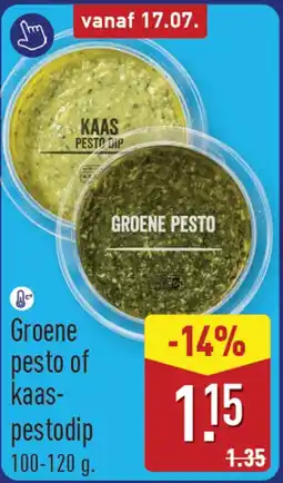 ALDI Groene pesto of kaas pestodip aanbieding