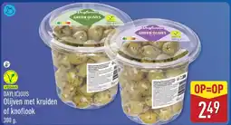 ALDI Daylicious olijven met kruiden of knoflook aanbieding