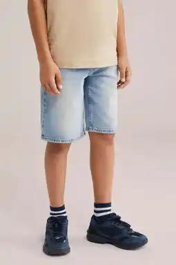 Wehkamp WE Fashion Blue Ridge denim loose short light blue denim aanbieding