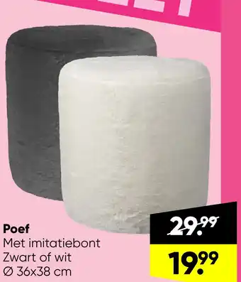 Big Bazar Poef Met imitatiebont aanbieding