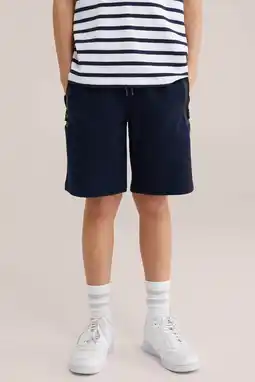Wehkamp WE Fashion regular sweatshort donkerblauw aanbieding