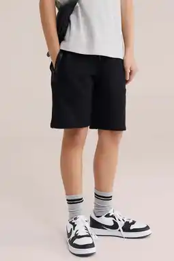 Wehkamp WE Fashion regular sweatshort zwart aanbieding
