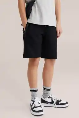 Wehkamp WE Fashion regular sweatshort zwart aanbieding