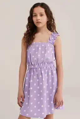 Wehkamp WE Fashion zomerjurk met stippen en ruches - lila aanbieding