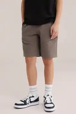 Wehkamp WE Fashion regular sweatshort grijsbruin aanbieding