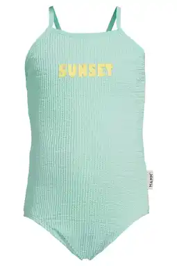 Wehkamp Me & My Monkey badpak met textuur en tekst mintgroen aanbieding