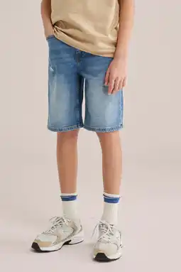 Wehkamp WE Fashion Blue Ridge denim loose short medium blue denim aanbieding