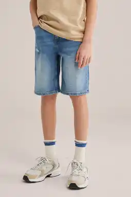 Wehkamp WE Fashion Blue Ridge denim loose short medium blue denim aanbieding