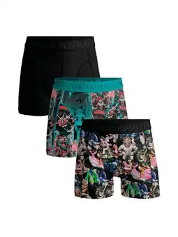 Wehkamp Muchachomalo boxershort - zwart / blauw (set van 3) aanbieding