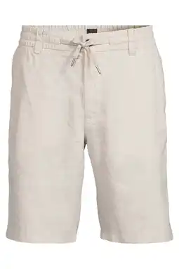 Wehkamp BOSS regular casual short met linnen ecru aanbieding